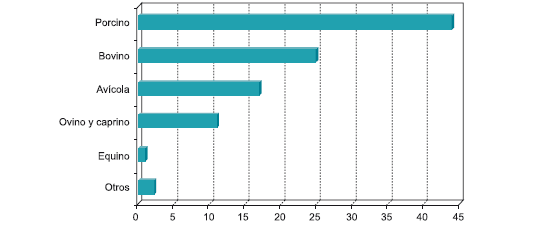 Composición del valor económico de la producción cárnica en España (2010)