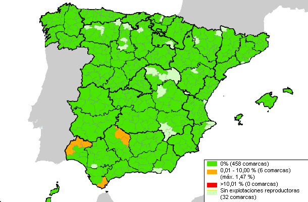 Situaci&oacute;n de la enfermedad de Aujeszky en Espa&ntilde;a (2011)