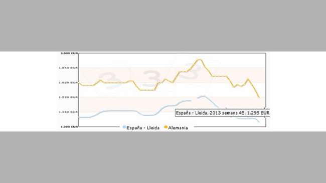 precio del cerdo en 2013 en Alemania y España