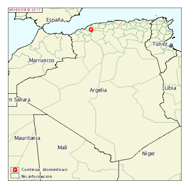Localizaci&oacute;n del brote de fiebre aftosa en Argelia
