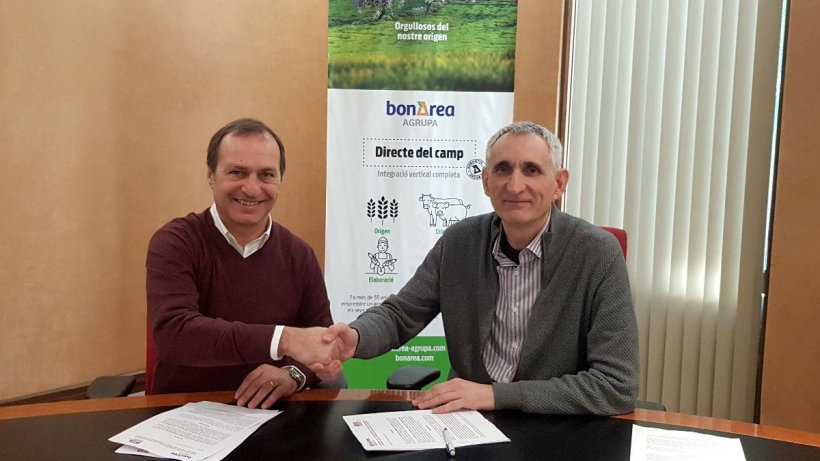 Josep Usall, director general del IRTA, y Ramon Alsina, consejero delegado de bon&Agrave;rea Corporaci&oacute;.
