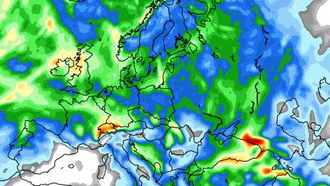 Figura 1. En estos dos mapas podemos ver las anomal&iacute;as en las precipitaciones durante las &uacute;ltimas semanas de noviembre y el pron&oacute;stico de lluvias para diciembre. (Fuente: GrADS/COLA).