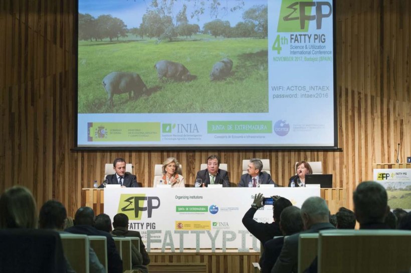 Guillermo Fern&aacute;ndez Vara durante la inauguraci&oacute;n del IV Congreso Internacional del Cerdo Graso&nbsp;en Badajoz.
