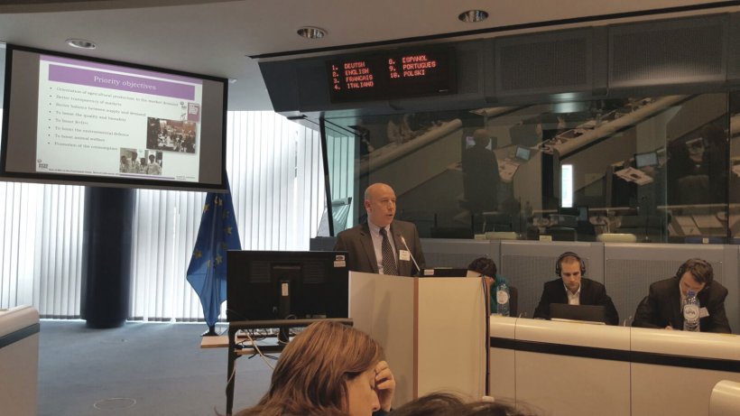 El director de&nbsp;INTERPORC, Alberto Herranz, en la conferencia&nbsp;organizada por la Comisi&oacute;n Europea.
