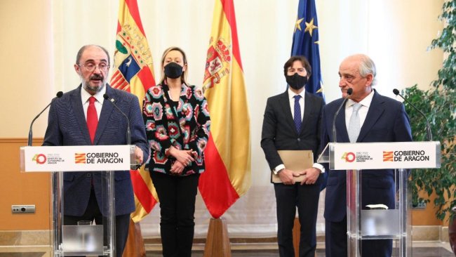 Acto del anuncio que se llevó a cabo junto con el Gobierno de Aragón.
