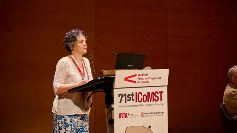 La presidenta del congreso, Maria Font, que es investigadora del programa de Calidad y tecnolog&iacute;a alimentarias del IRTA.
