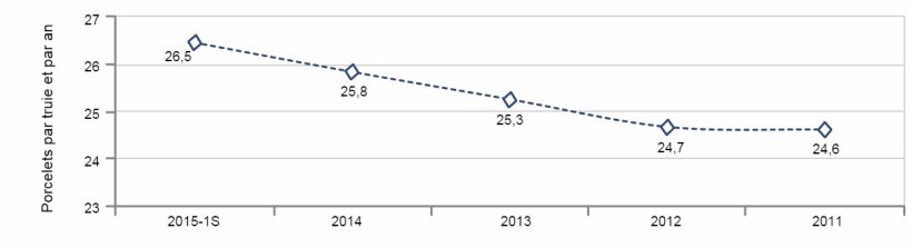 Porcelets par truie et par an. Source : SIP Consultors.
