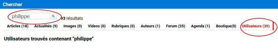 En utilisant le moteur de recherche, vous pouvez trouver&nbsp;un utilisateur particulier sur&nbsp;3trois3

