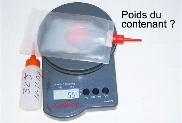 Photo. Poids de la dose probl&egrave;me
