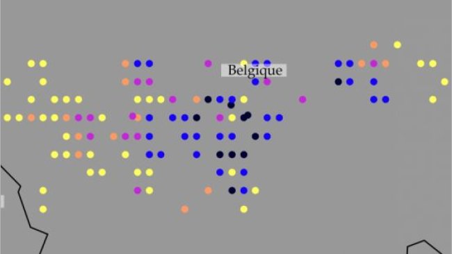 Localisation des cas de PPA dans le Sud de la Belgique.