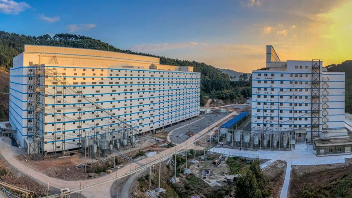 Photo 8: Distribution d'aliment de la base vers chacun des &eacute;tages.
