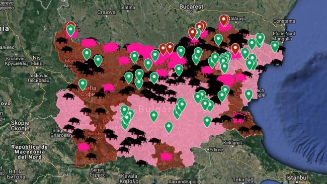 Foyers de PPA chez les porcs domestiques depuis le début de l'épidémie en août 2018.
