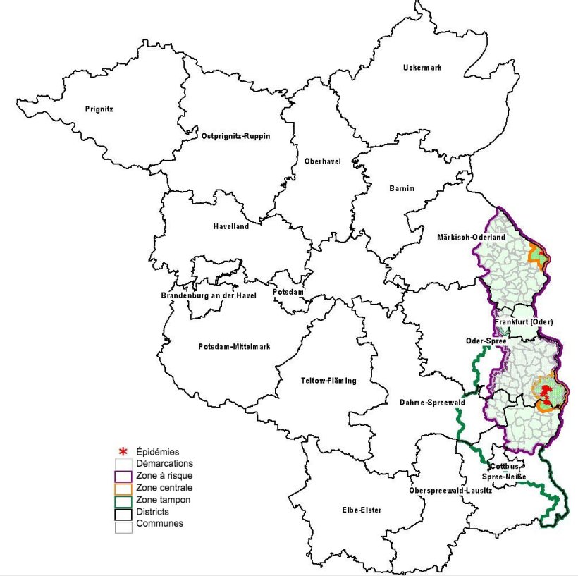 Aper&ccedil;u des zones de restriction dans le Brandebourg
