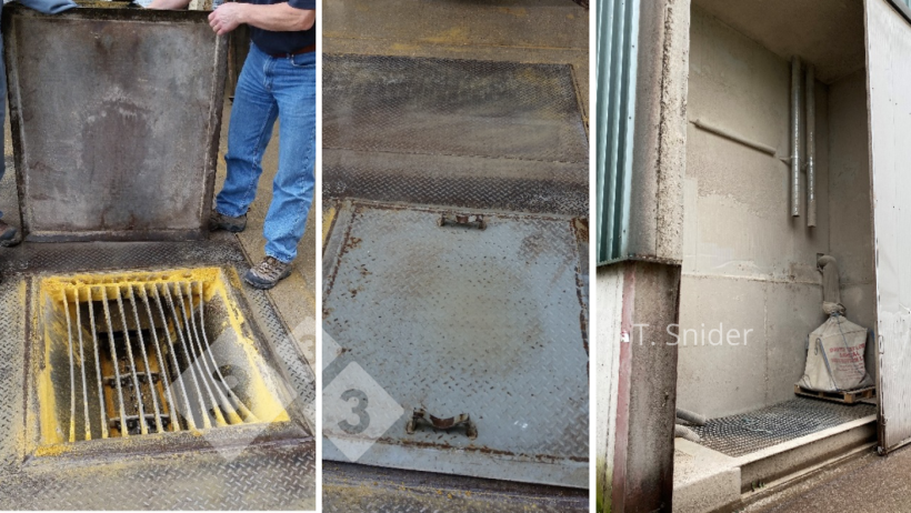 Image 3. Exemples de systèmes qui protègent les emplacements de réception des ingrédients de la contamination lorsqu'ils ne sont pas utilisés. Amérique du Nord et Europe