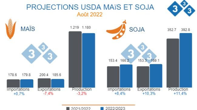 Source : USDA - WASDE. Chiffres en millions de tonnes