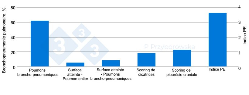 Figure 3 : Les résultats de l'examen des poumons sont présentés sous forme de graphique.
