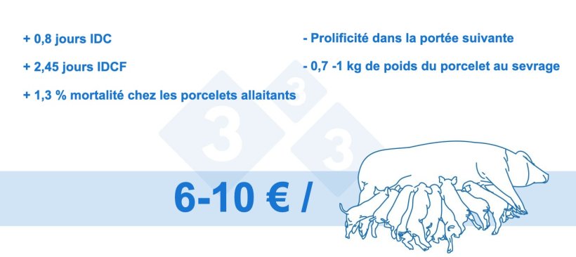 Figure 4. Perte par truie obtenue (données internes)