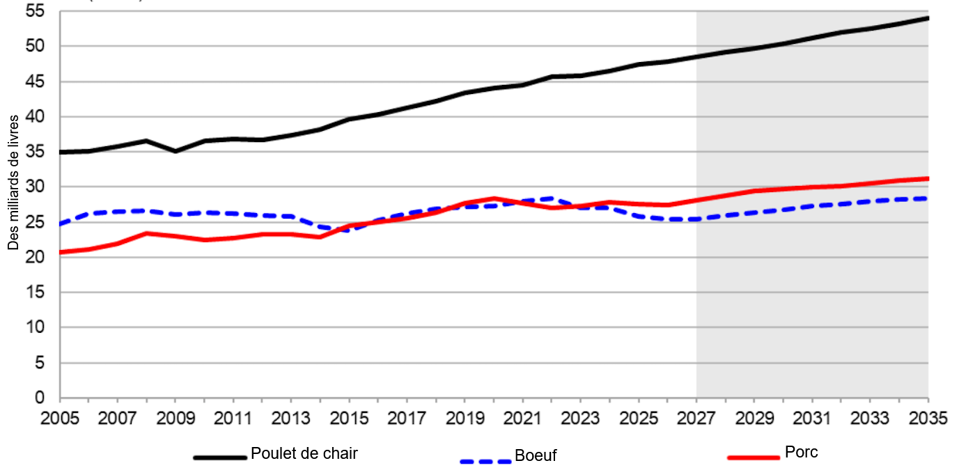 U.S. animal product production, 2005-2035