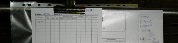 Maternidad: anotaciones sobre la ficha envuelta en una bolsa de pl&aacute;stico