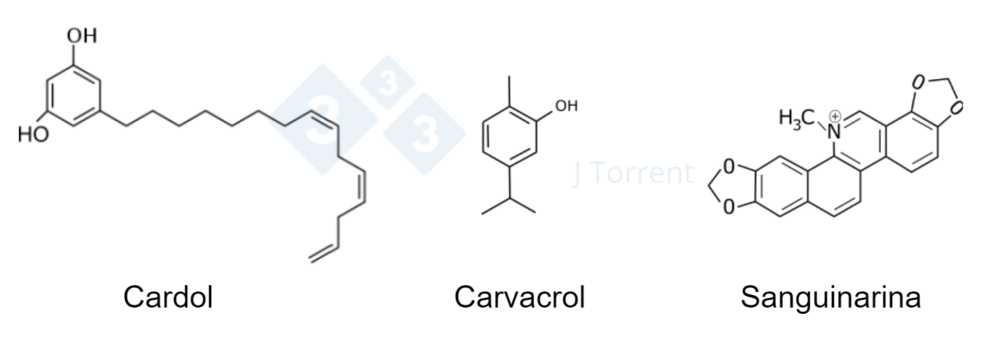 <p>Figura 2. <span><span><span>Comparaci&oacute;n de la estructura qu&iacute;mica de tres productos fitog&eacute;nicos. </span></span></span>&nbsp;</p>
