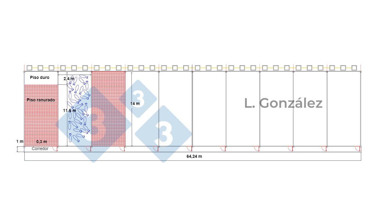 Figura 1. Plano corte galp&oacute;n DF.
