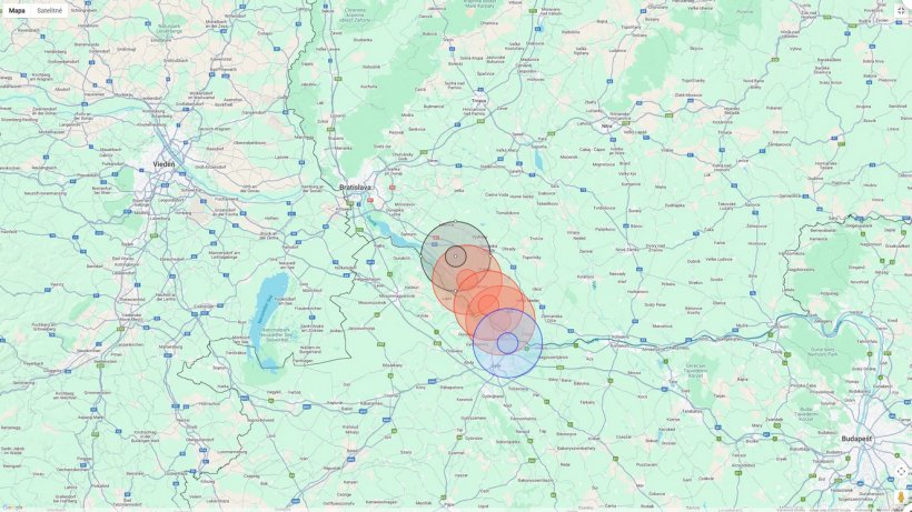 Focos de fiebre aftosa confirmados en Eslovaquia actualizados a fecha 25/03/2025.
