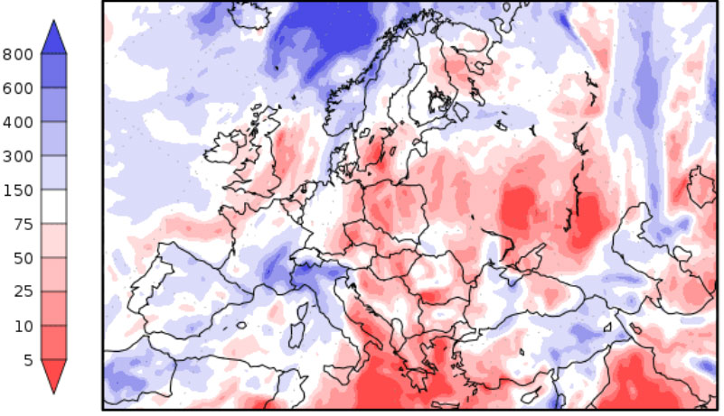Pevisión de precipitación en Europa