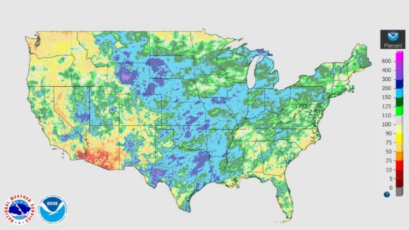 Precipitaciones en EEUU: 30 de marzo-26 de junio.