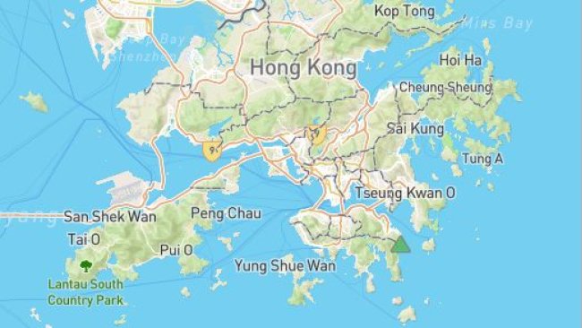 Localização do surto de PSA em Hong Kong. ©OpenStreetMap contributors. https://www.openstreetmap.org/copyright