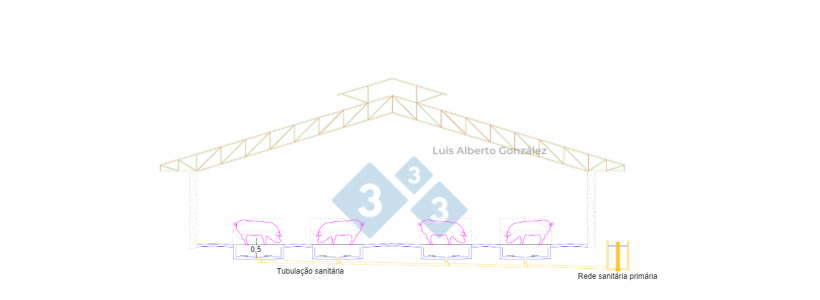 Se&ccedil;&atilde;o esquem&aacute;tica das fossas&nbsp;e do sistema de drenagem.
