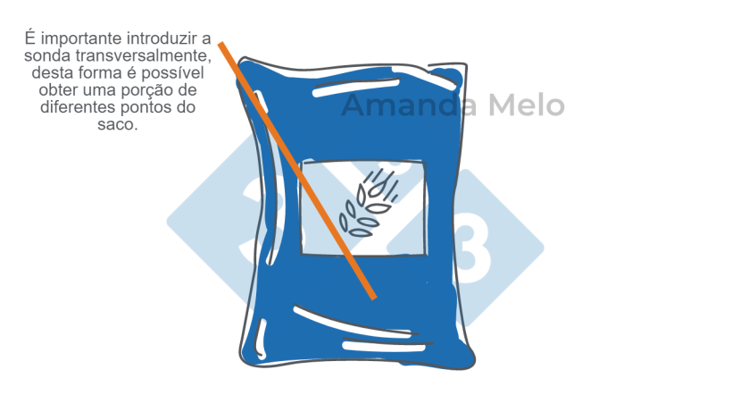 Figura 3.&nbsp;Esquema de amostragem de saco com sonda curta.
