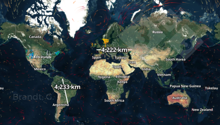 Figura 1: Extens&atilde;o do Brasil em compara&ccedil;&atilde;o com a extens&atilde;o da Europa. Fonte: acervo pessoal do autor.
