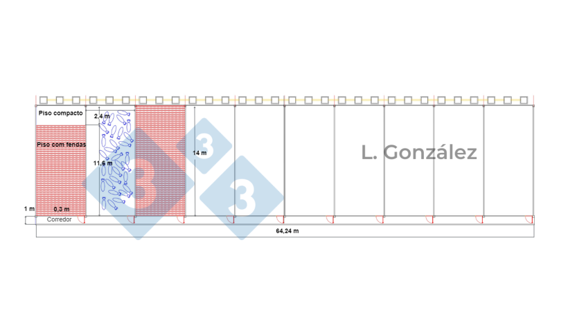 Figura 1. Plano corte galp&oacute;n DF.
