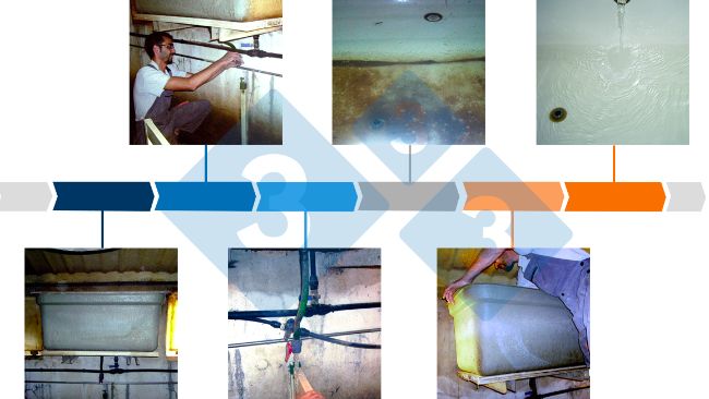 Figura&nbsp;3. Etapas de limpeza do dep&oacute;sito.
