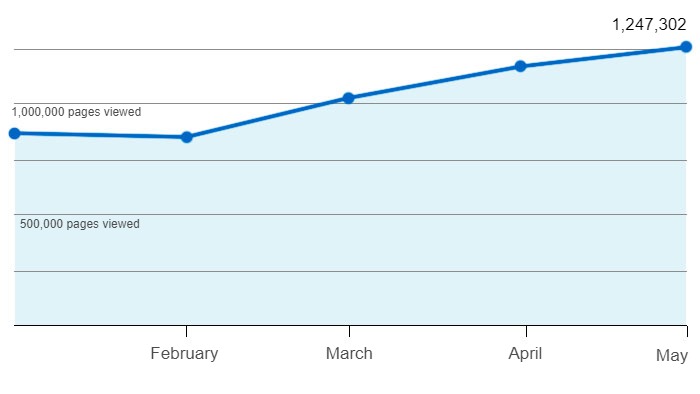 333 pages views in 2020