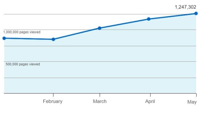 333 pages views in 2020