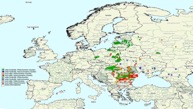 ASP- Ausbrüche in der EU im 1. Quartal 2020