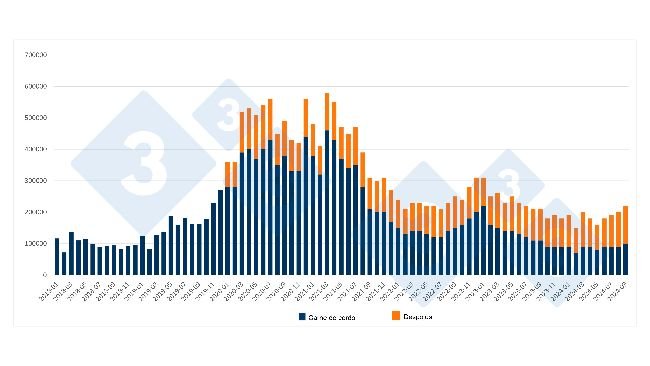 Monatliche chinesische Importe von Schweinefleisch und Schlachtnebenerzeugnissen. Quelle: 333-Redaktion auf Grundlage von Daten der chinesischen Zollbehörde