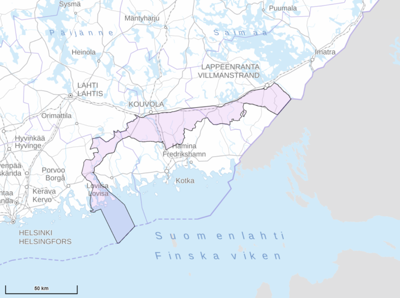 Neue ASP-Sperrzone in Finnland. Quelle: Finnische Lebensmittelbehörde