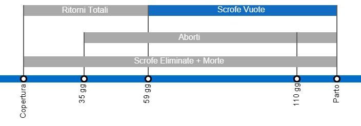 Tipi di interruzioni di gravidanza che comportano una bassa portata al parto, con dettagli sui diversi tipi di ritorni a seconda di quando si verificano.