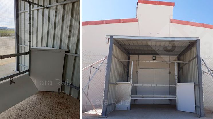 Figura 1. Banchine di carico con recinzione di separazione per consentire il solo passaggio degli animali nell'area sporca. Per LR &egrave; un dettaglio interessante lasciare un piccolo foro o finestra poich&eacute; non bisogna dimenticare che con il trasportatore&nbsp;&egrave; necessario scambiare bolle di consegna, documenti di trasporto, ecc... Foto per gentile concessione di Lara Ruiz.
