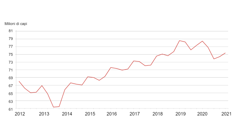 Inventario trimestrale di suini e carni suine - Stati Uniti: 1° settembre. Fonte: USDA.