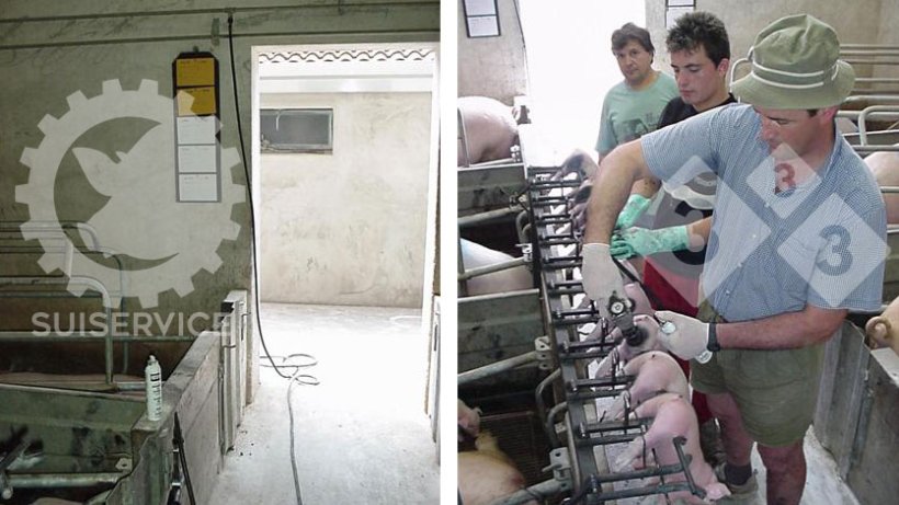 Figura 3. Il sistema di aria compressa che attraversa le sale&nbsp;per collegare facilmente la "pistola" per tatuaggi.
