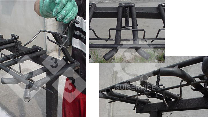 Figura 1. Il sistema di bloccaggio a molla consente di trattenere rapidamente i suinetti.
