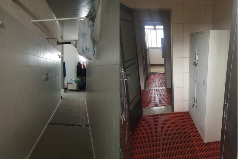 Spogliatoi puliti ed ordinati riflettono quanto anche l'allevamento sia ordinato....è "l'entrata di casa"!