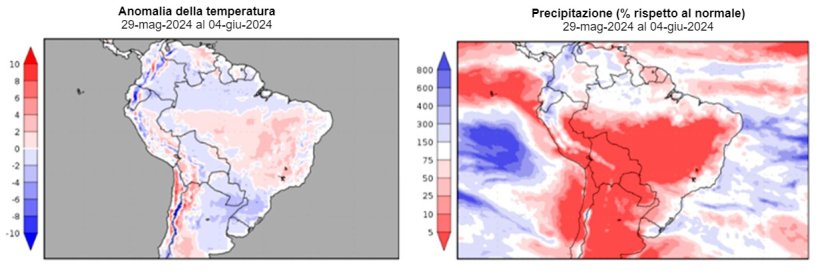 Previsioni climatiche nell'emisfero sud (fonte: www.smn.gob.ar)