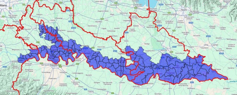 Asse fluviale del Po e lungo l’asse fluviale dei diversi fiumi che attraversano queste provincie (Fiume Oglio, Fiume Adda, ecc) sono le aree prioritarie di contenimento