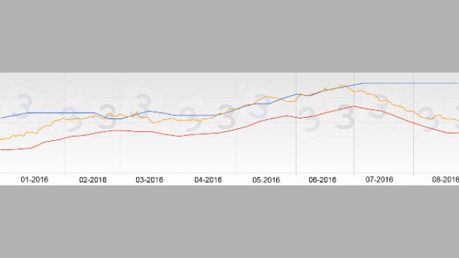 Il grafico del prezzo dei suini in Spagna in agosto è stato piatto