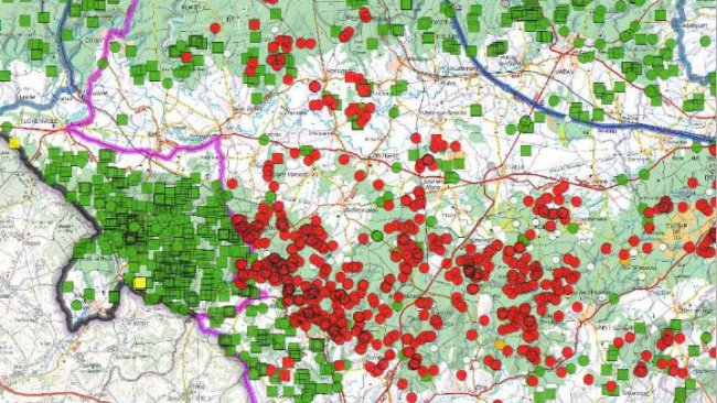 Carta dei prelievi sui cinghiali alla data del 29 luglio 2019.