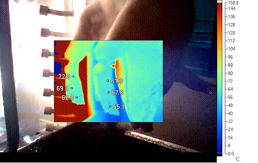 Puede utilizarse una cámara termográfica para la optimización del chamuscado, al asegurar un calentamiento adecuado de toda la superfície de la canal, especialmente en parte anterior, donde la carga de Salmonella es mayor.